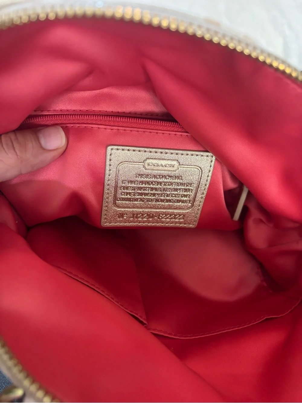 Coach Beige Signature Canvas Mini Satchel with Colorful Floral Accents
